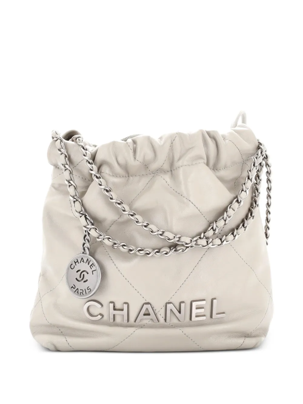 CHANEL Pre-Owned 22 Chain Hobo Quilted Calfskin Mini crossbody bag - Marrone