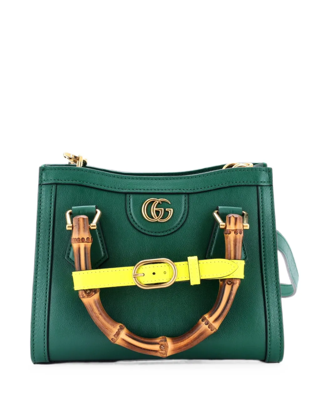 Gucci Pre-Owned Diana NM Bamboo Handle Tote Leather Mini crossbody bag - Grün