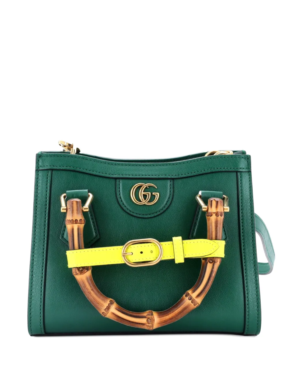 Gucci Pre-Owned Diana NM Bamboo Handle Tote Leather Mini crossbody bag - Verde