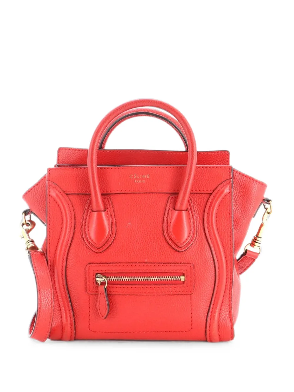 Celine Pre-Owned Luggage Bag Grainy Leather Nano crossbody bag - Rot