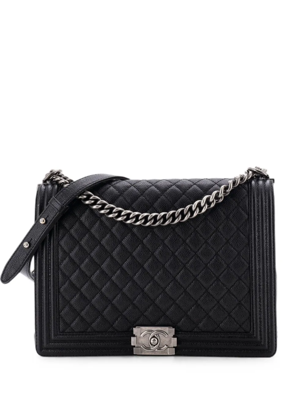 CHANEL Pre-Owned Boy Flap Bag Quilted Caviar New Medium crossbody bag - Nero