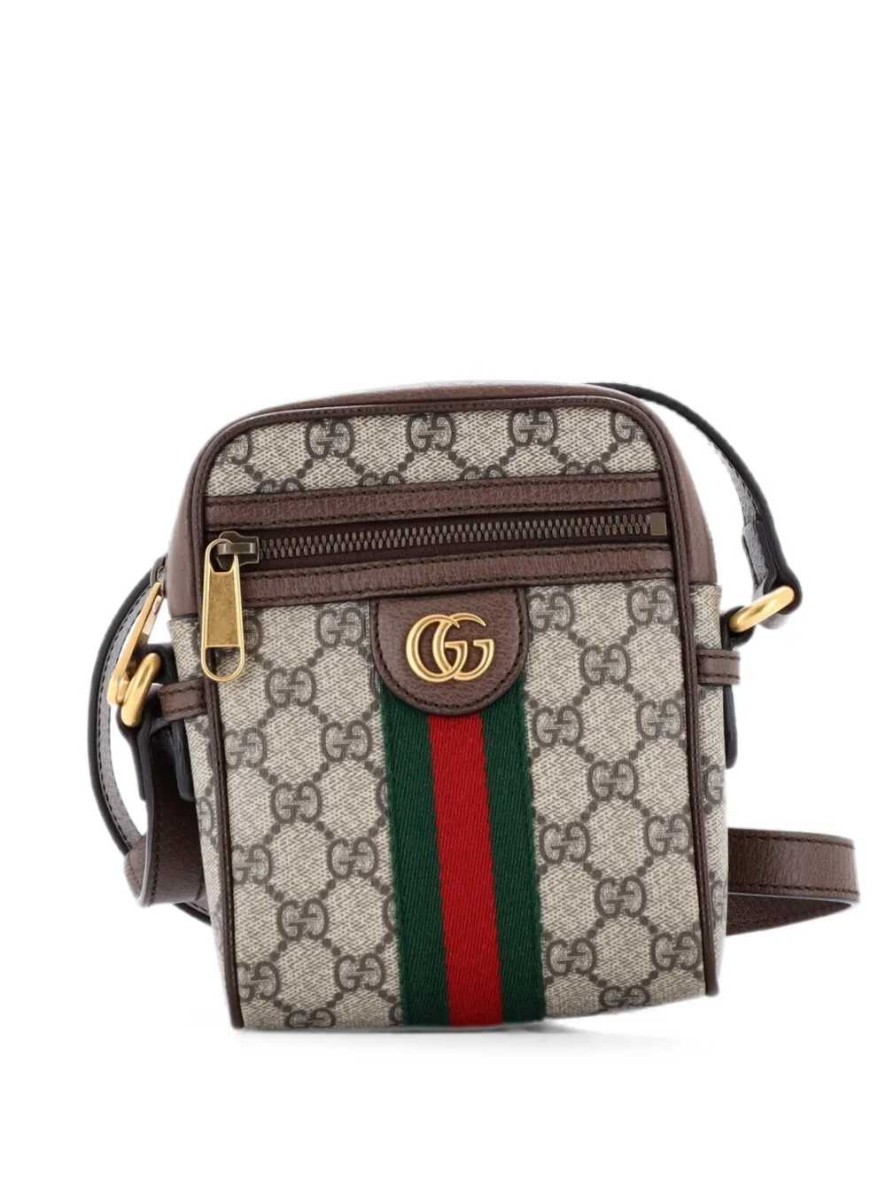 Gucci Pre-Owned Ophidia Messenger Bag GG Coated Canvas Mini crossbody bag - Braun