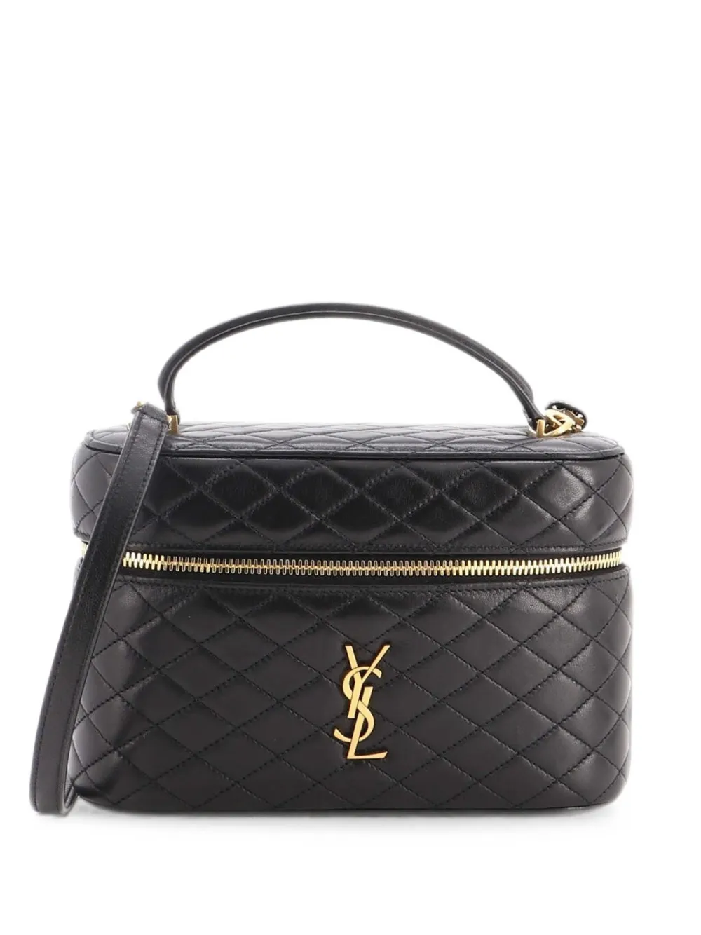 Saint Laurent Pre-Owned Gaby Zip Around Vanity Bag Quilted Leather Mini satchel - Nero