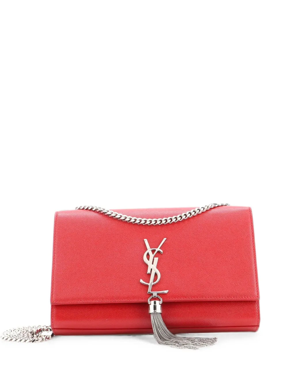 Saint Laurent Pre-Owned Classic Monogram Tassel Leather Medium crossbody bag - Rosso