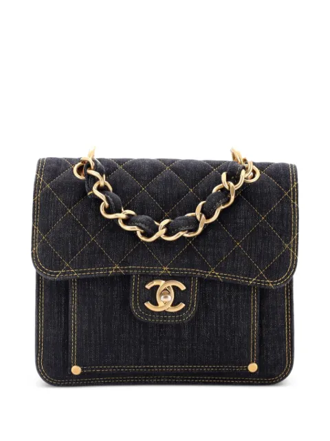 CHANEL Pre-Owned Double You CC Flap Bag Quilted Denim Medium shoulder bag