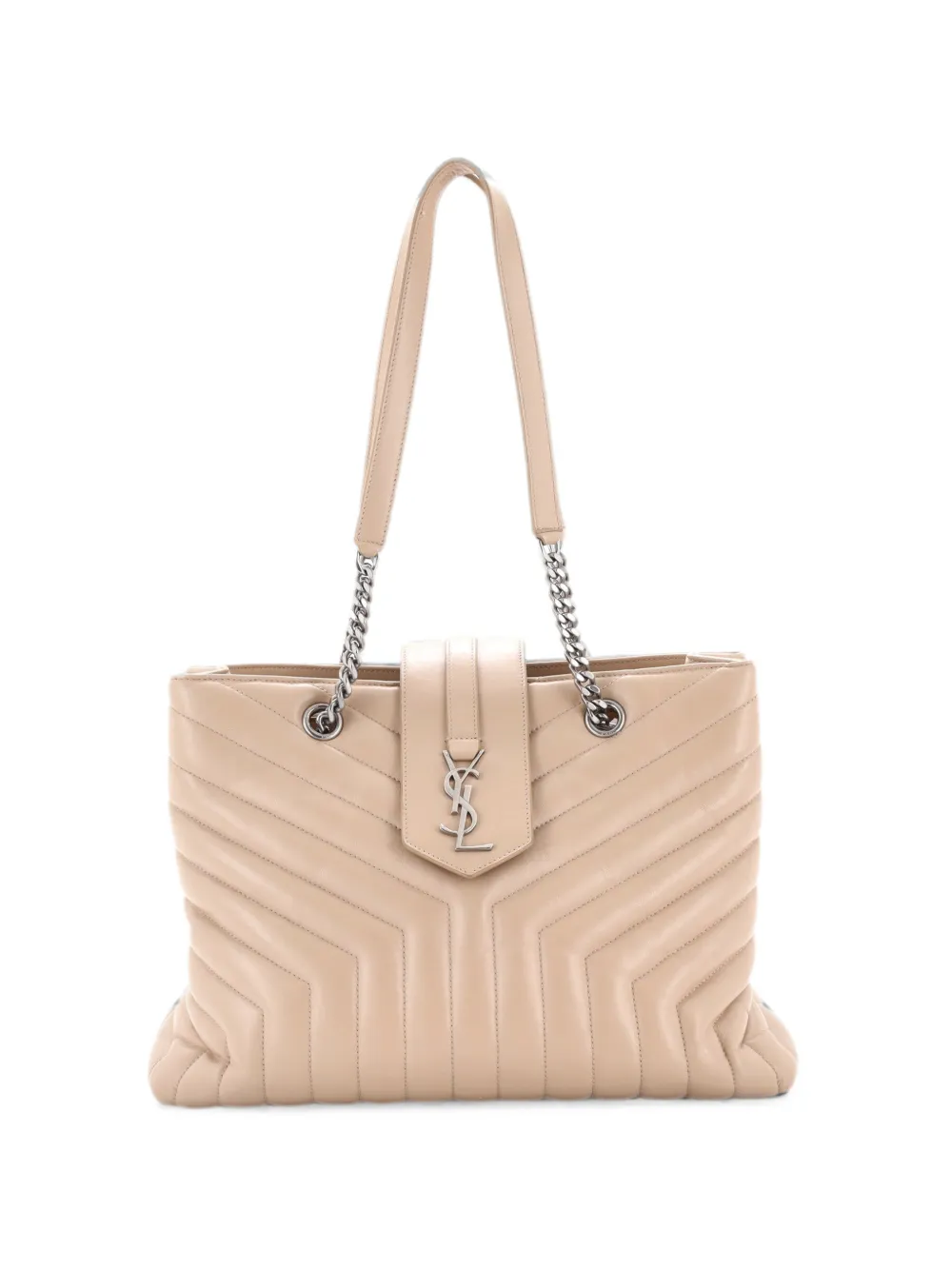 Saint Laurent Pre-Owned LouLou Matelasse Chevron Leather Large tote bag - Toni neutri