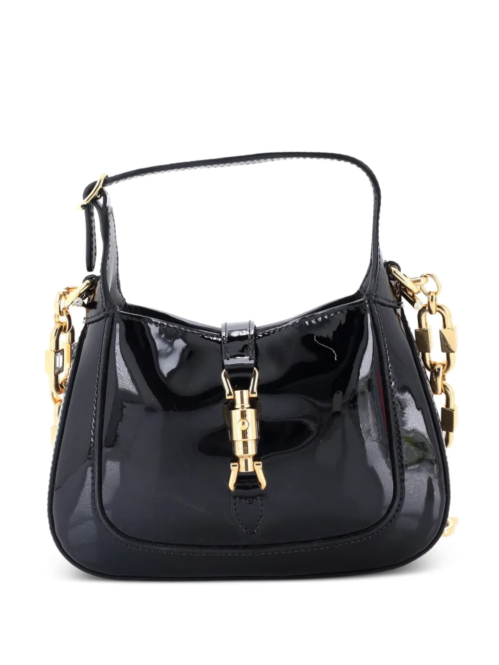 Gucci Pre-Owned Jackie 1961 Chain Hobo Patent Mini shoulder bag - Nero