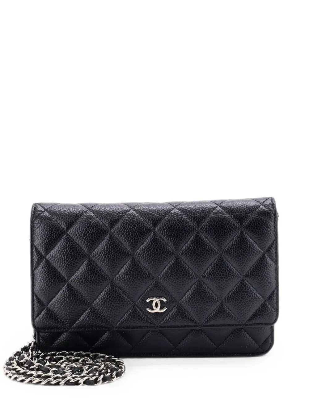 CHANEL Pre-Owned Wallet on Chain Quilted Caviar crossbody bag - Nero