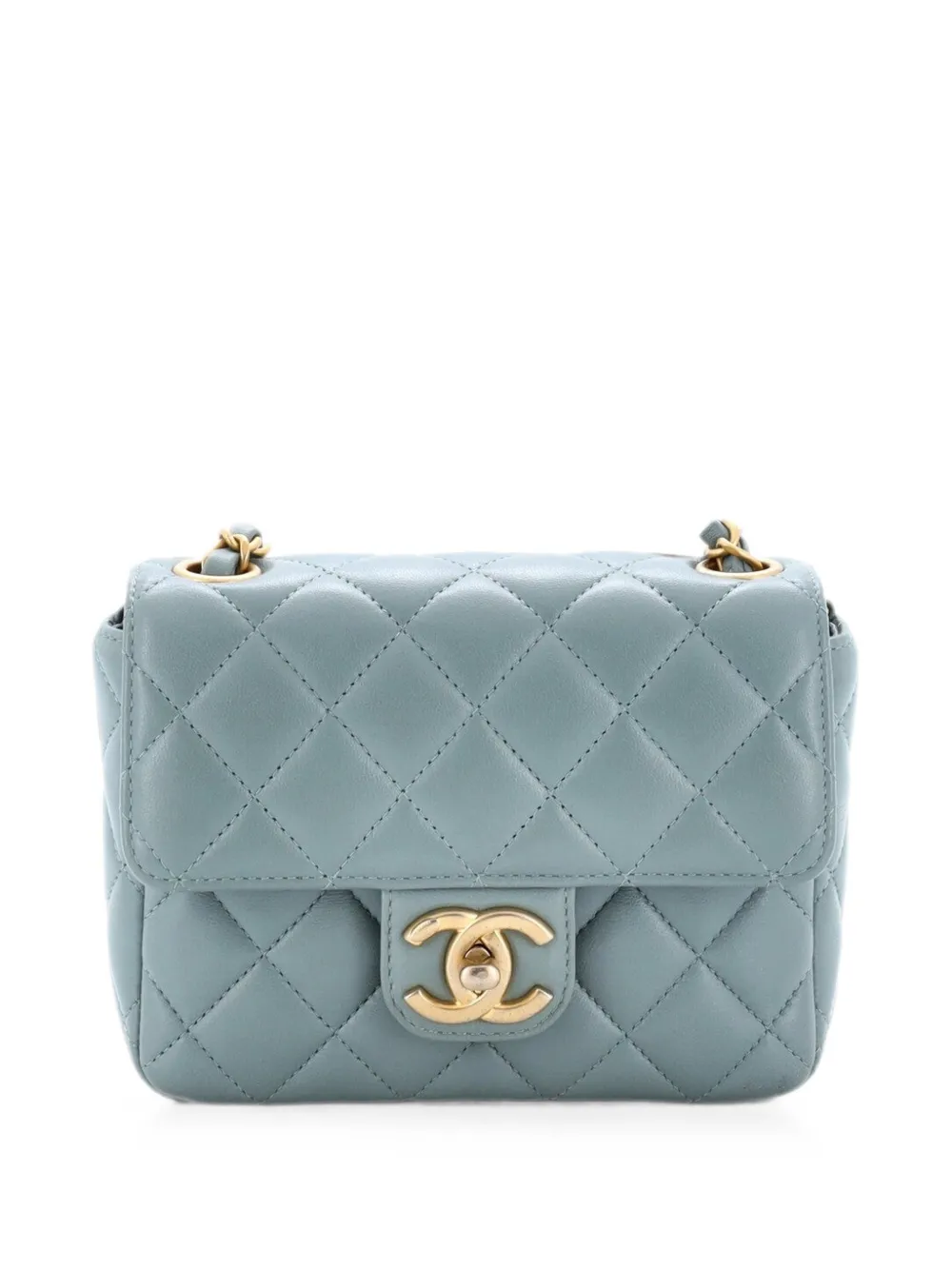CHANEL Pre-Owned Casino Royale Charms Square Flap Bag Quilted Lambskin with Enamel Mini shoulder bag - Blau