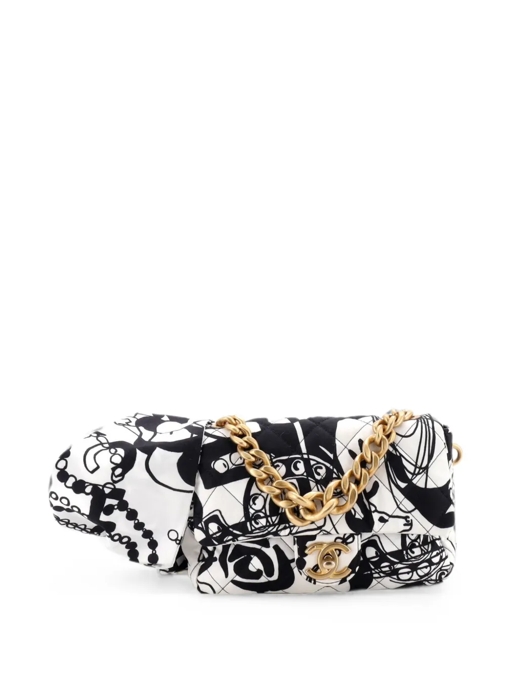 CHANEL Pre-Owned Deer Coco Flap Bag Quilted Printed Canvas Mini shoulder bag - Schwarz