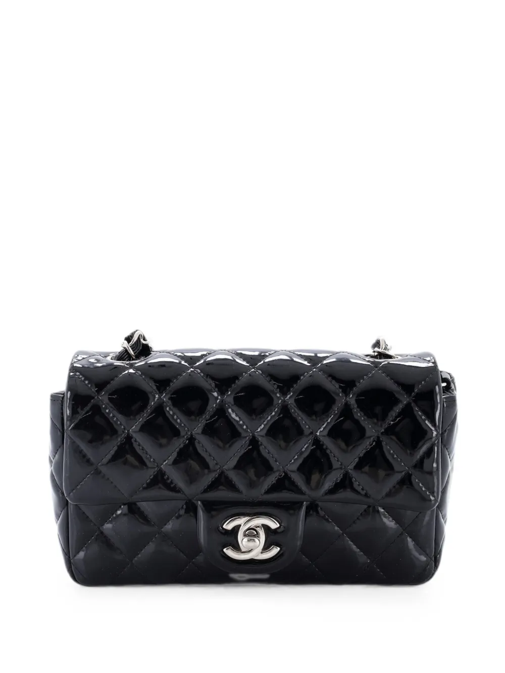 CHANEL Pre-Owned Classic Single Flap Bag Quilted Patent Mini crossbody bag - Nero