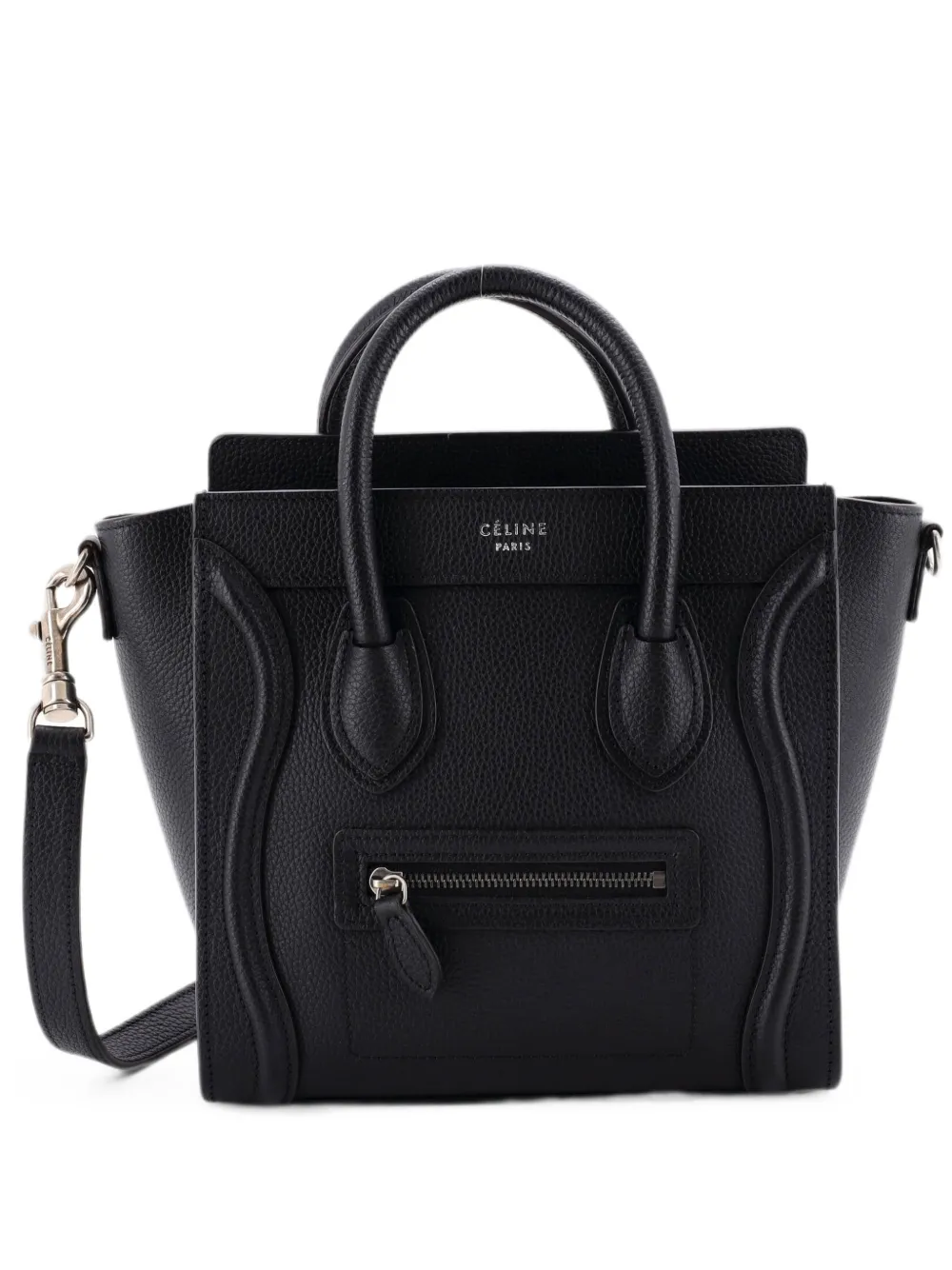 Celine Pre-Owned Luggage Bag Grainy Leather Nano crossbody bag - Schwarz