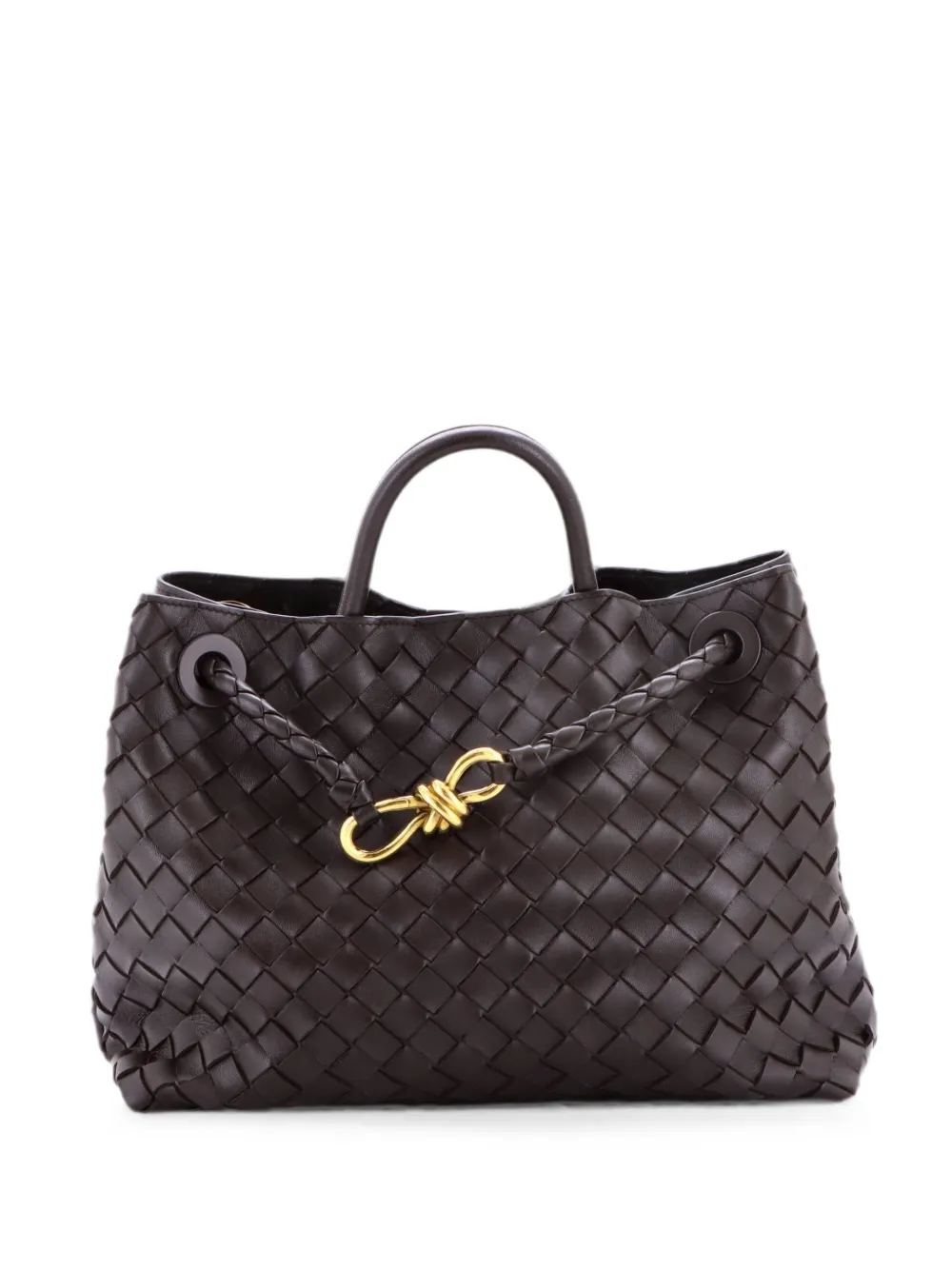 Bottega Veneta Pre-Owned Andiamo Top Handle Bag Intrecciato Nappa Medium satchel - Braun