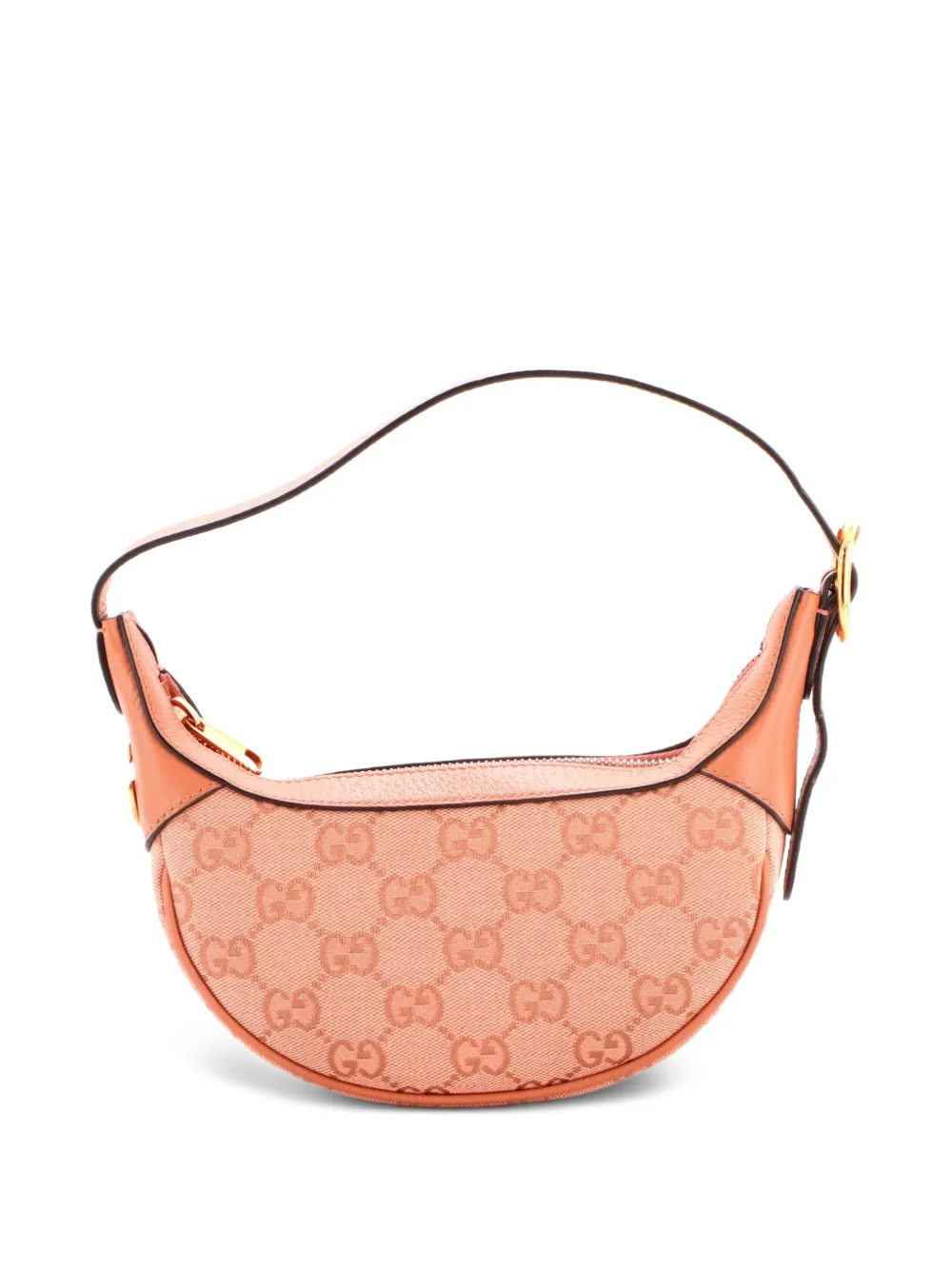 Gucci Pre-Owned Ophidia Half Moon Bag GG Canvas with Leather Mini hobo bag - Rosa