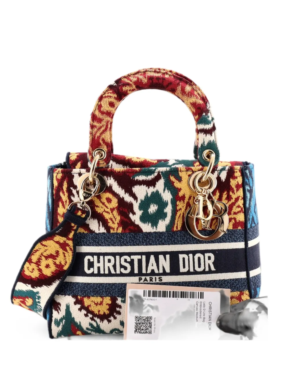 Christian Dior Pre-Owned Lady D-Lite Bag Embroidered Canvas Medium satchel - Multicolore