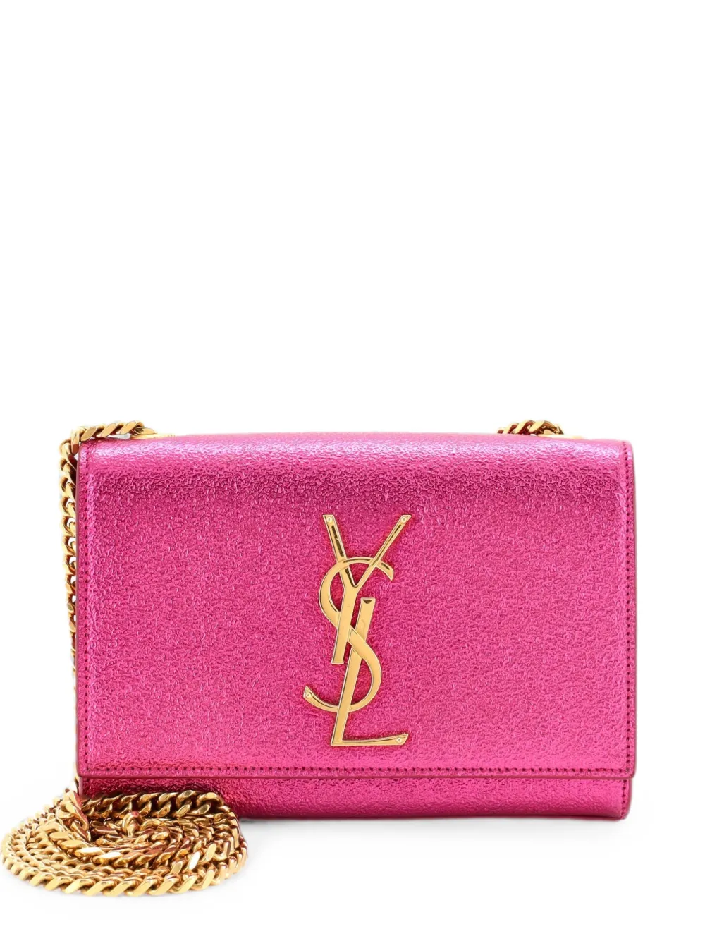 Saint Laurent Pre-Owned Classic Monogram Glitter Leather Small crossbody bag - Rosa