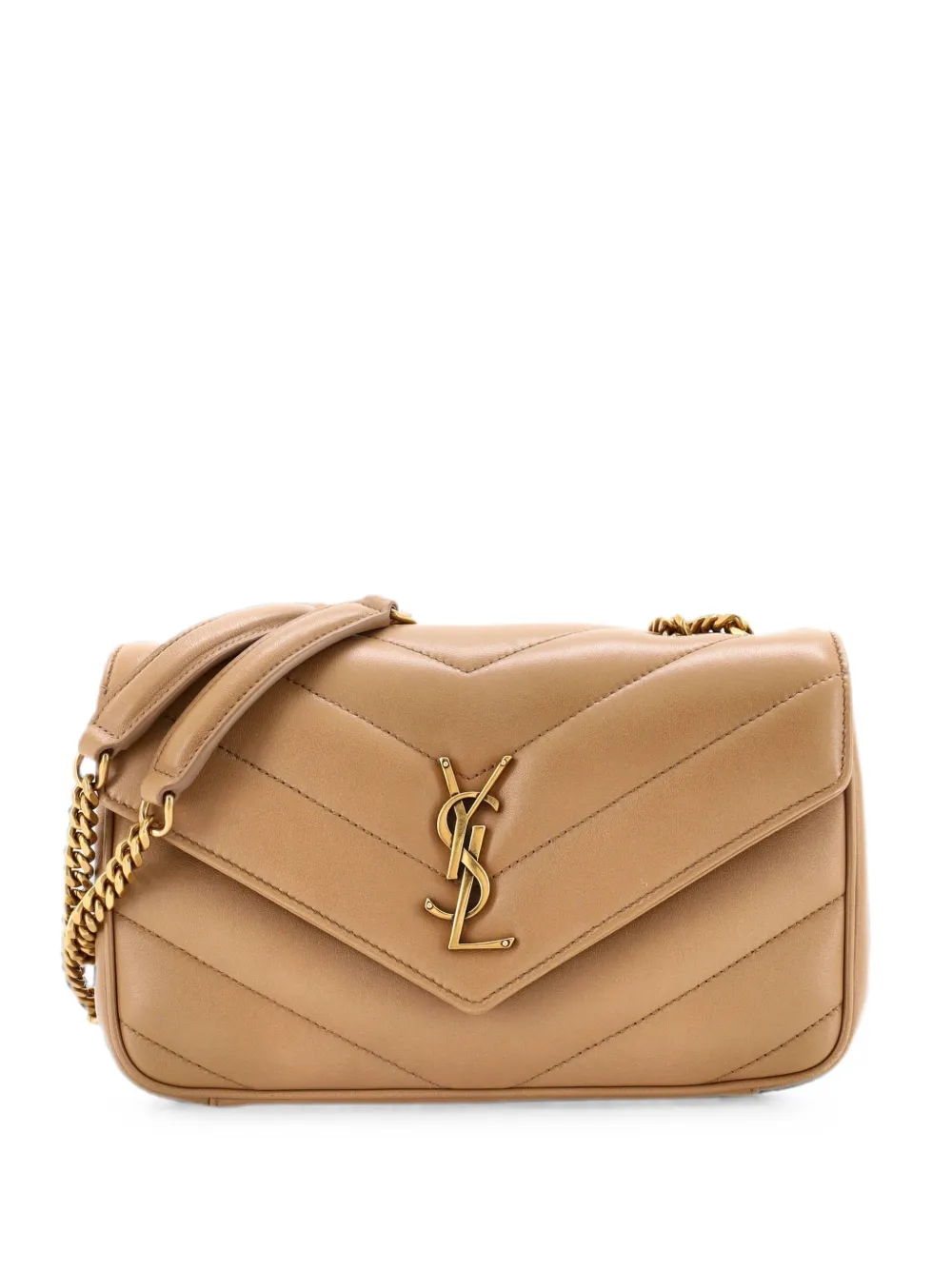 Saint Laurent Pre-Owned Loulou NM Shoulder Bag Matelasse Chevron Leather Small crossbody bag - Toni neutri