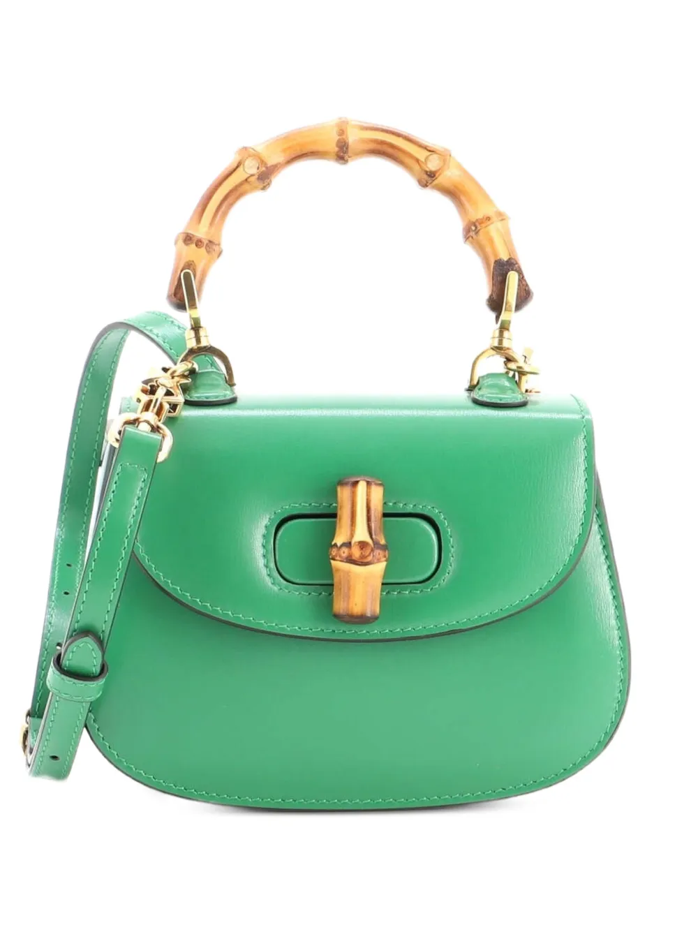 Gucci Pre-Owned Bamboo 1947 Top Handle Bag Leather Mini shoulder bag - Verde