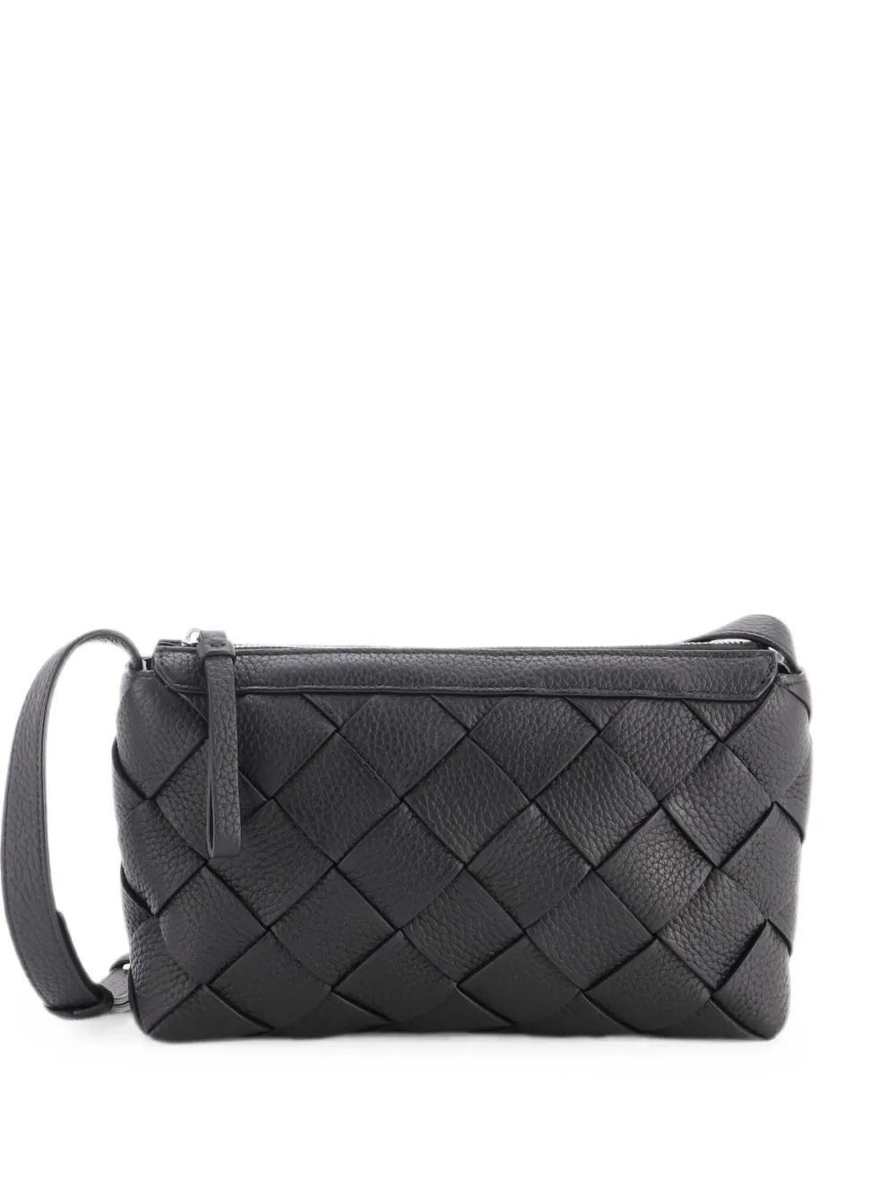 Bottega Veneta Pre-Owned Diago Zipped Messenger Bag Maxi Intrecciato Leather crossbody bag - Schwarz