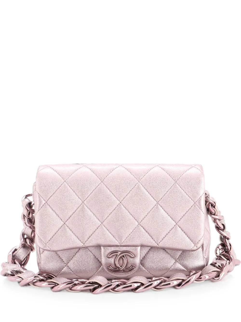 CHANEL Pre-Owned Funky Town Flap Bag Quilted Lambskin Small shoulder bag - Effetto metallizzato