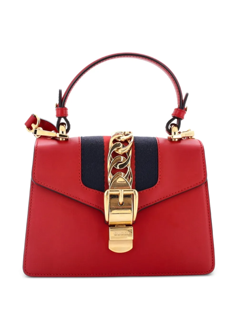Gucci Pre-Owned Sylvie Top Handle Bag Leather Mini satchel - Rosso