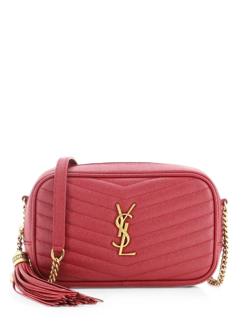 Saint Laurent Pre-Owned LouLou Matelasse Chevron Leather Mini crossbody bag - Rosso