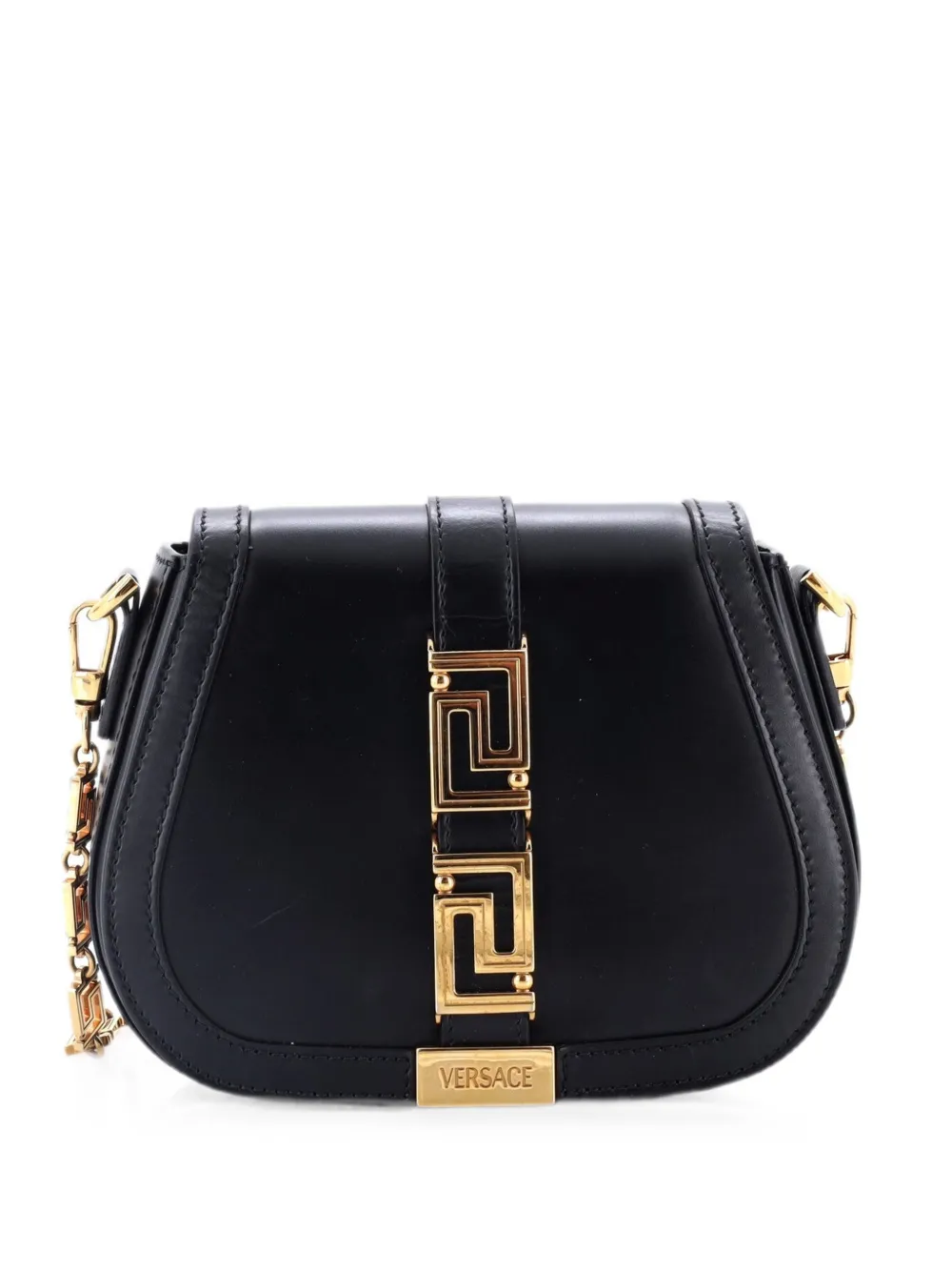 Versace Pre-Owned Greca Goddess Leather Small shoulder bag - Schwarz