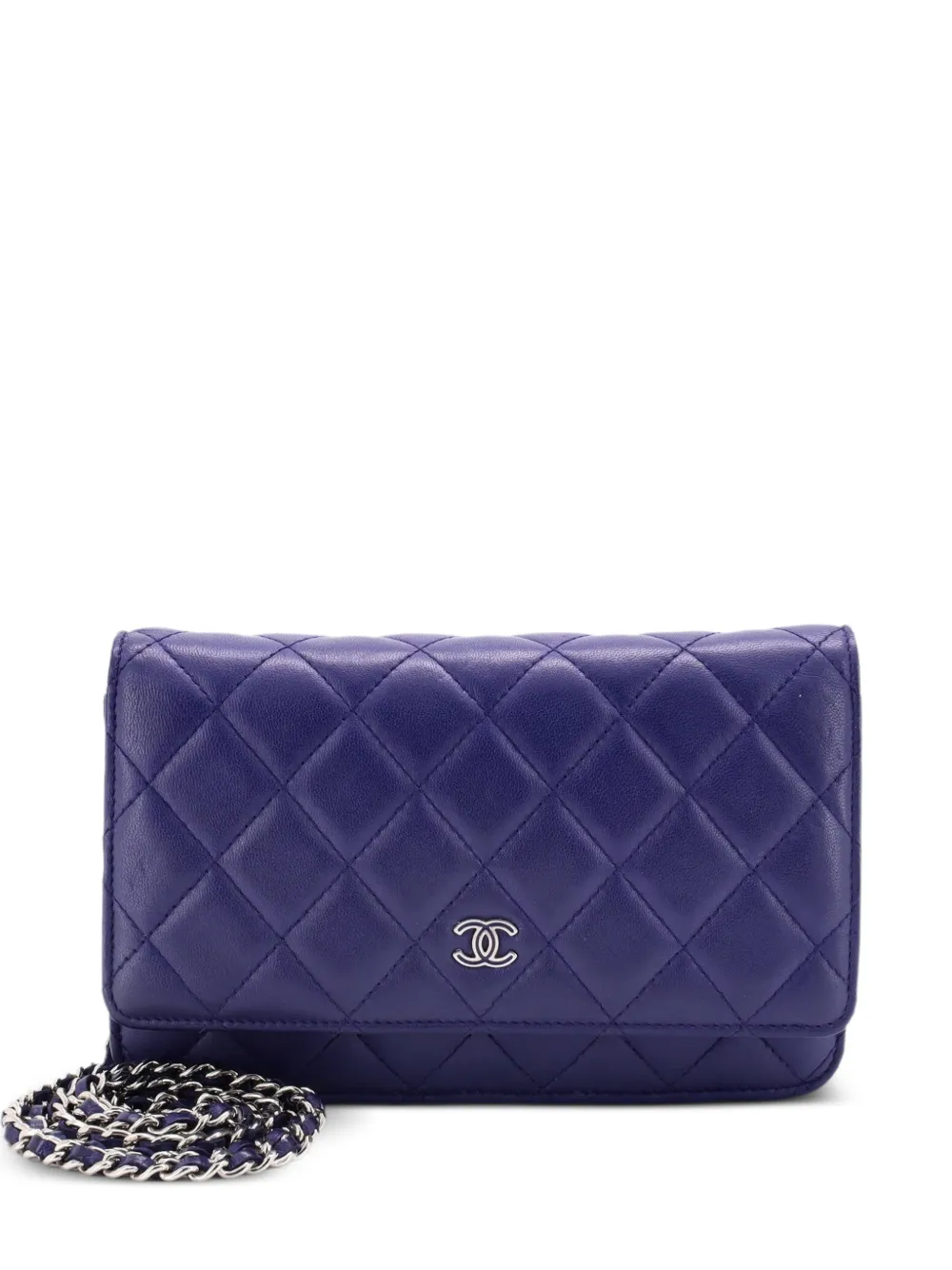 CHANEL Pre-Owned Wallet on Chain Quilted Lambskin crossbody bag - Purple