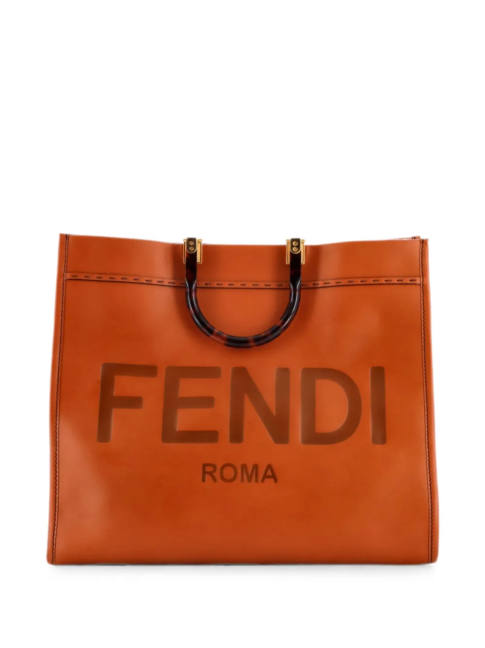Fendi Pre-Owned Sunshine Shopper Leather Large tote bag - Braun