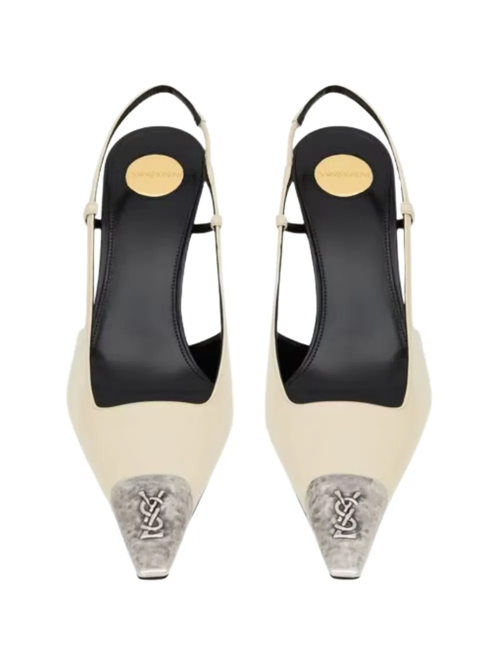 Saint Laurent Pumps met Cassandre-plakkaat Beige