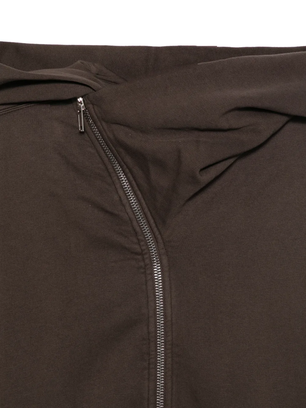 Rick Owens DRKSHDW asymmetric zip-up hoodie Bruin