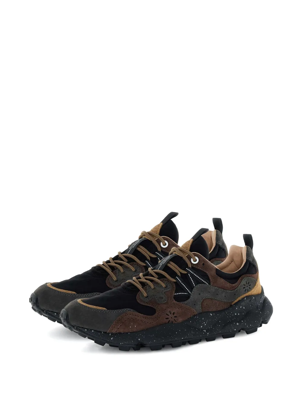 FLOWER MOUNTAIN Yamano 3 panelled sneakers Zwart