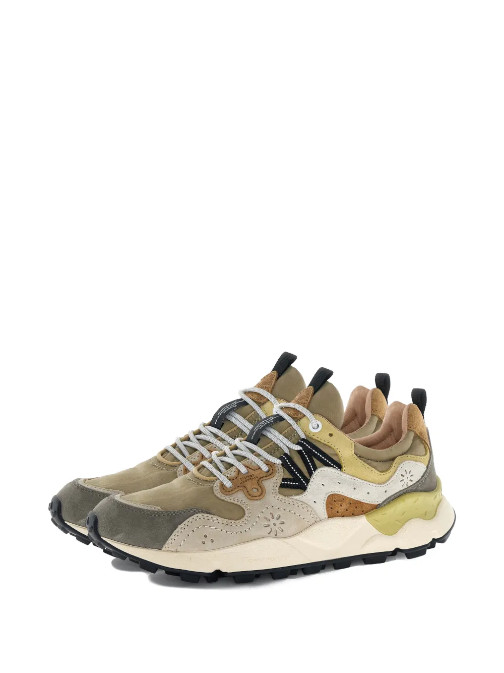 FLOWER MOUNTAIN Yamano 3 panelled sneakers Groen