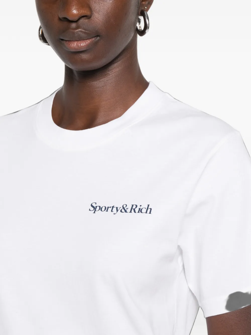 Sporty & Rich Fema logo-print slogan-print T-shirt Wit