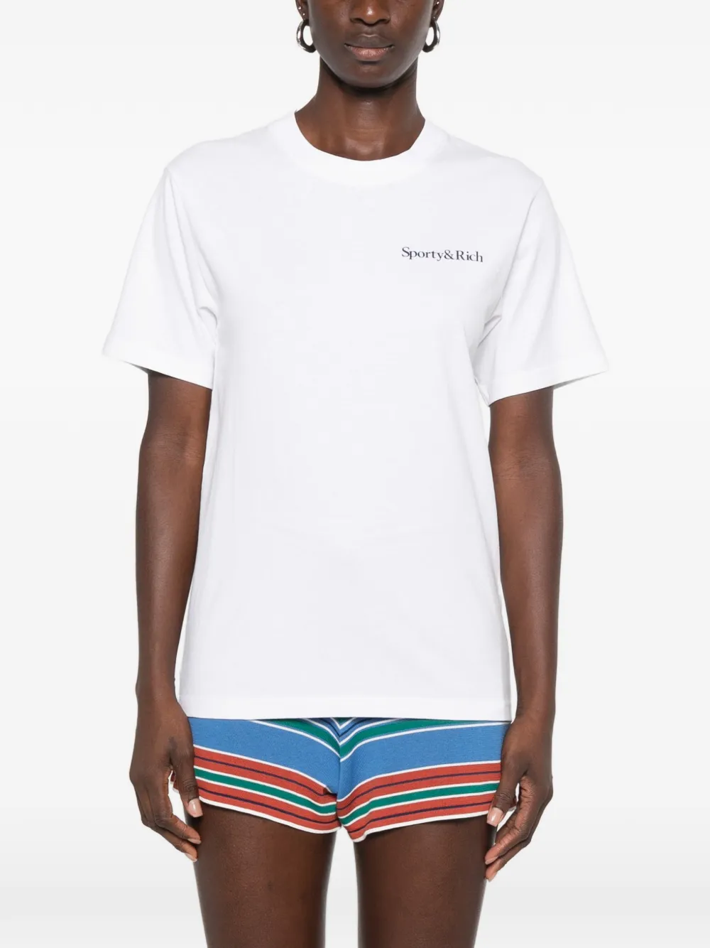 Sporty & Rich Fema logo-print slogan-print T-shirt Wit
