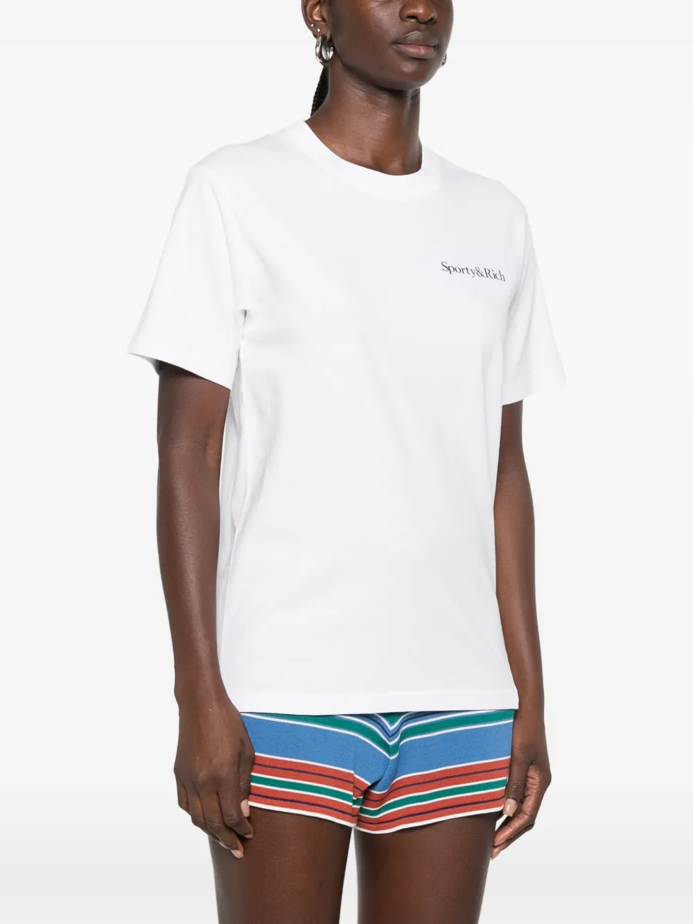 Sporty & Rich Fema logo-print slogan-print T-shirt Wit