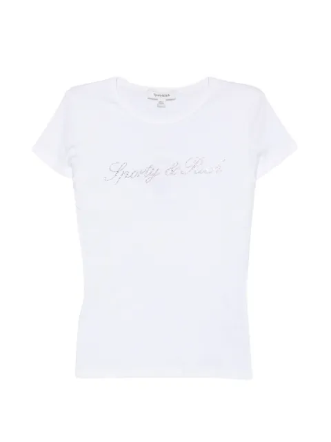 Sporty & Rich Pandora rhinestone-logo T-shirt