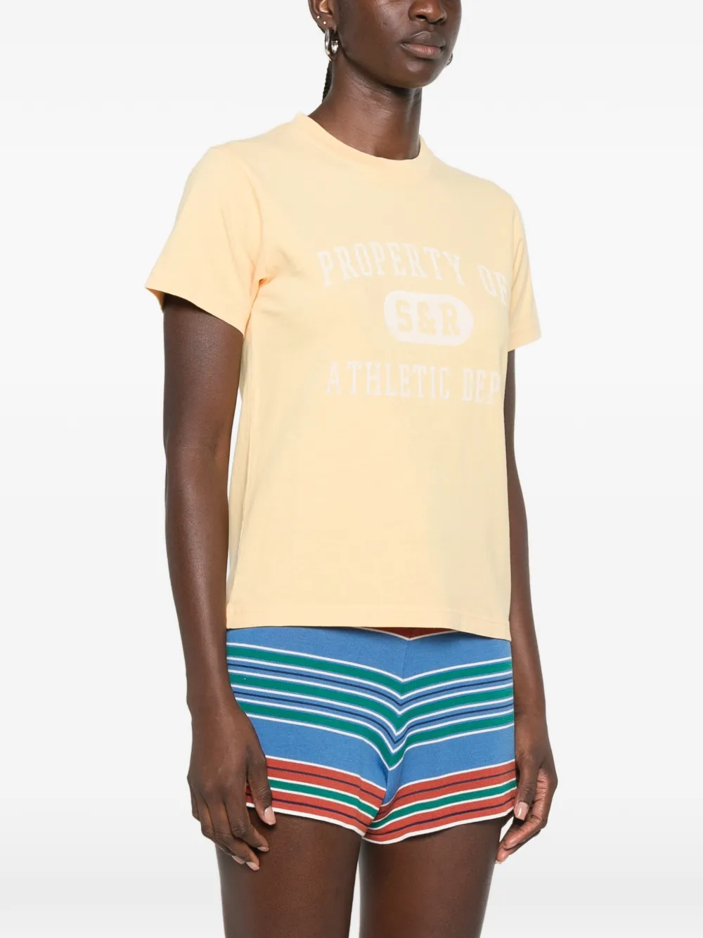 Sporty & Rich Fergus katoenen T-shirt met tekst Geel