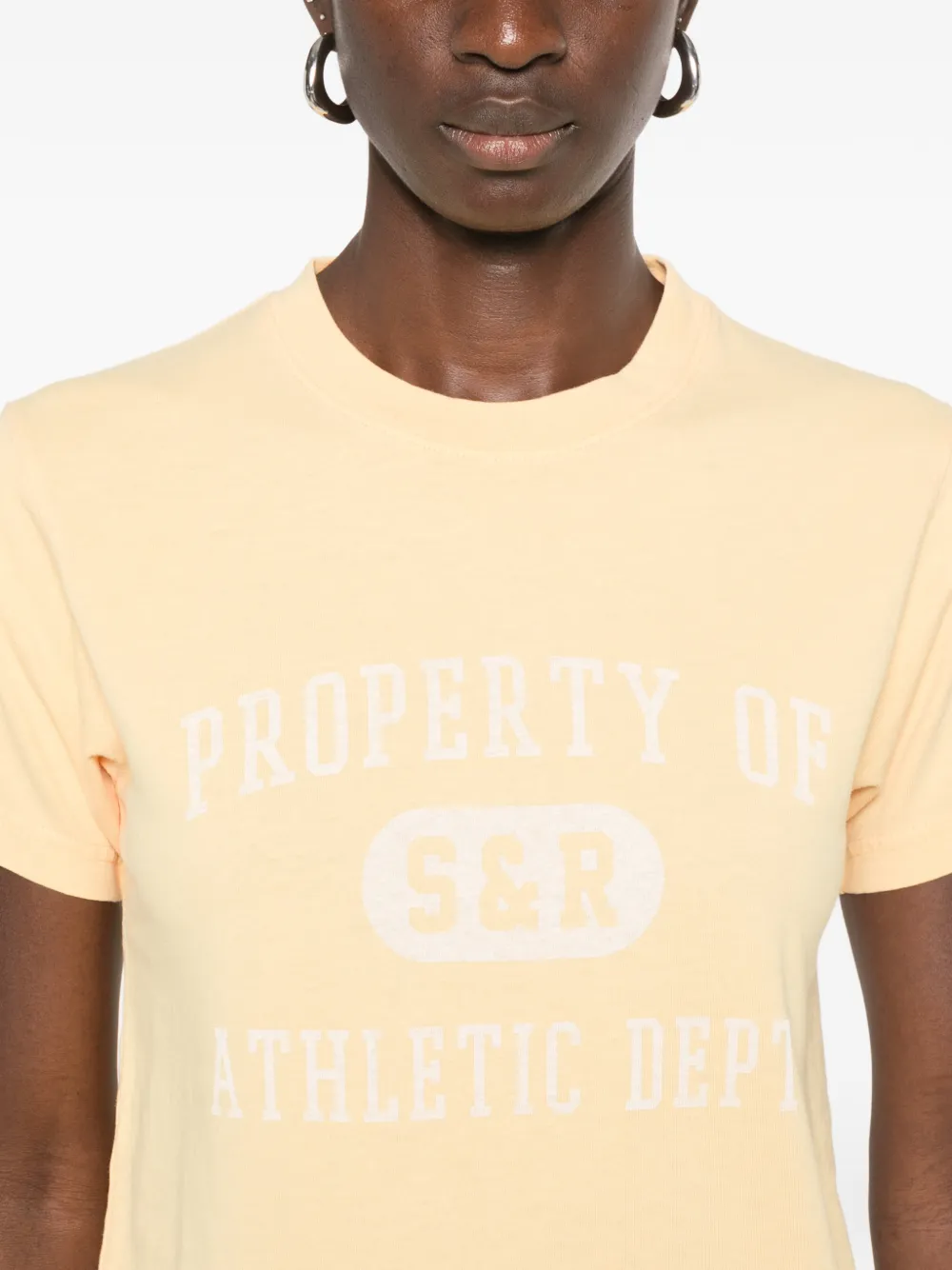 Sporty & Rich Fergus katoenen T-shirt met tekst Geel