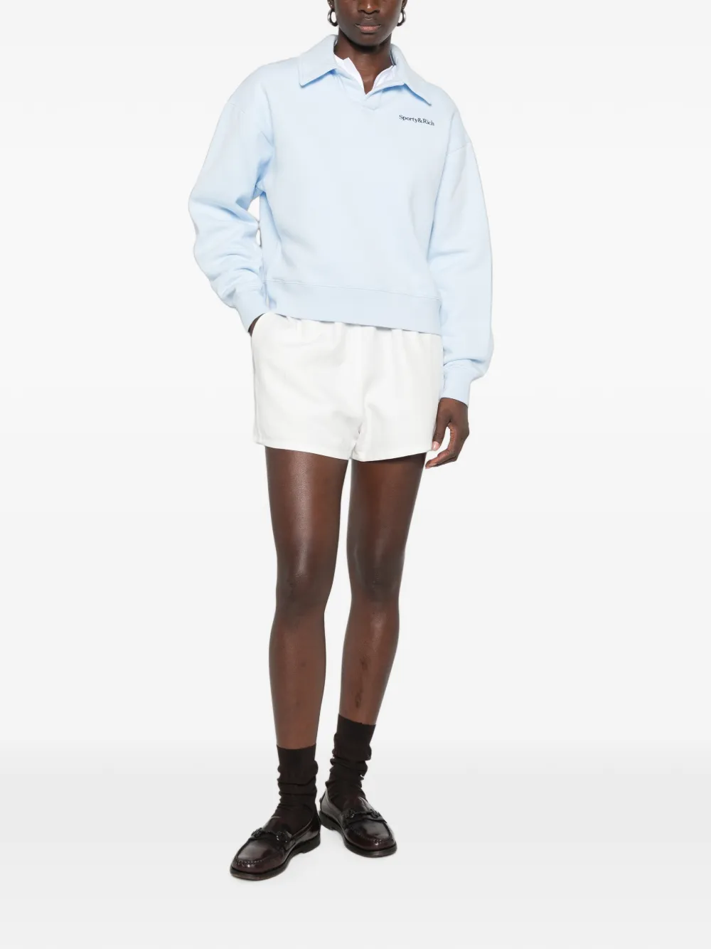 Sporty & Rich Elfi logo-print sweater Blauw