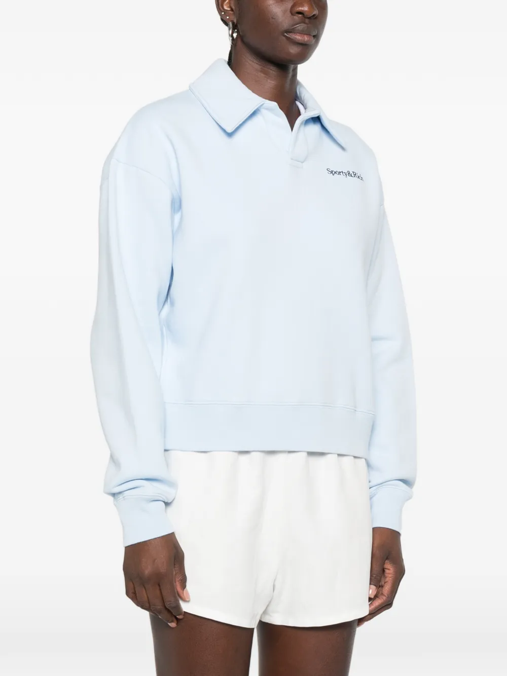 Sporty & Rich Elfi logo-print sweater Blauw