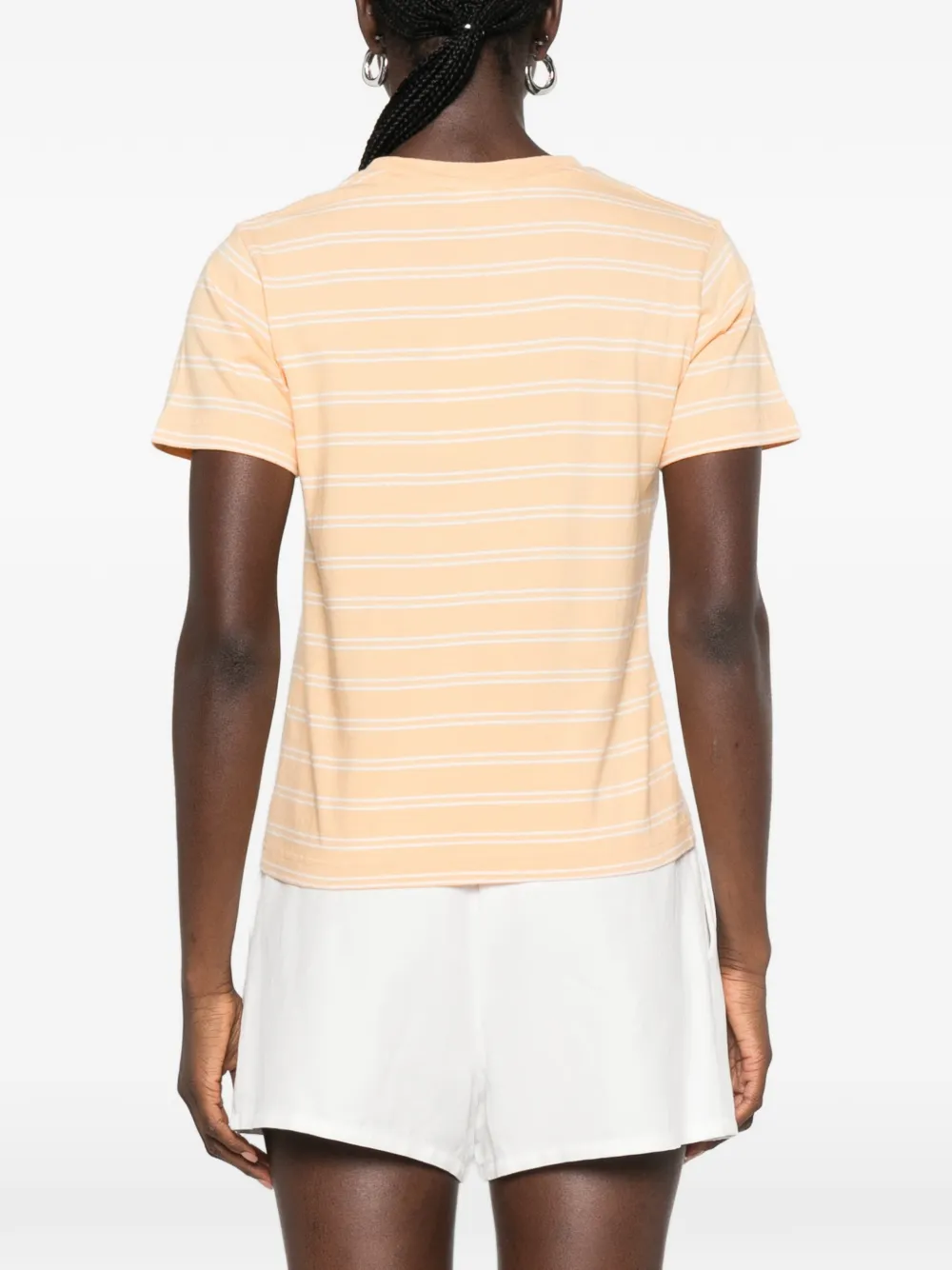 Sporty & Rich Ferdy gestreept T-shirt met borduurwerk Geel
