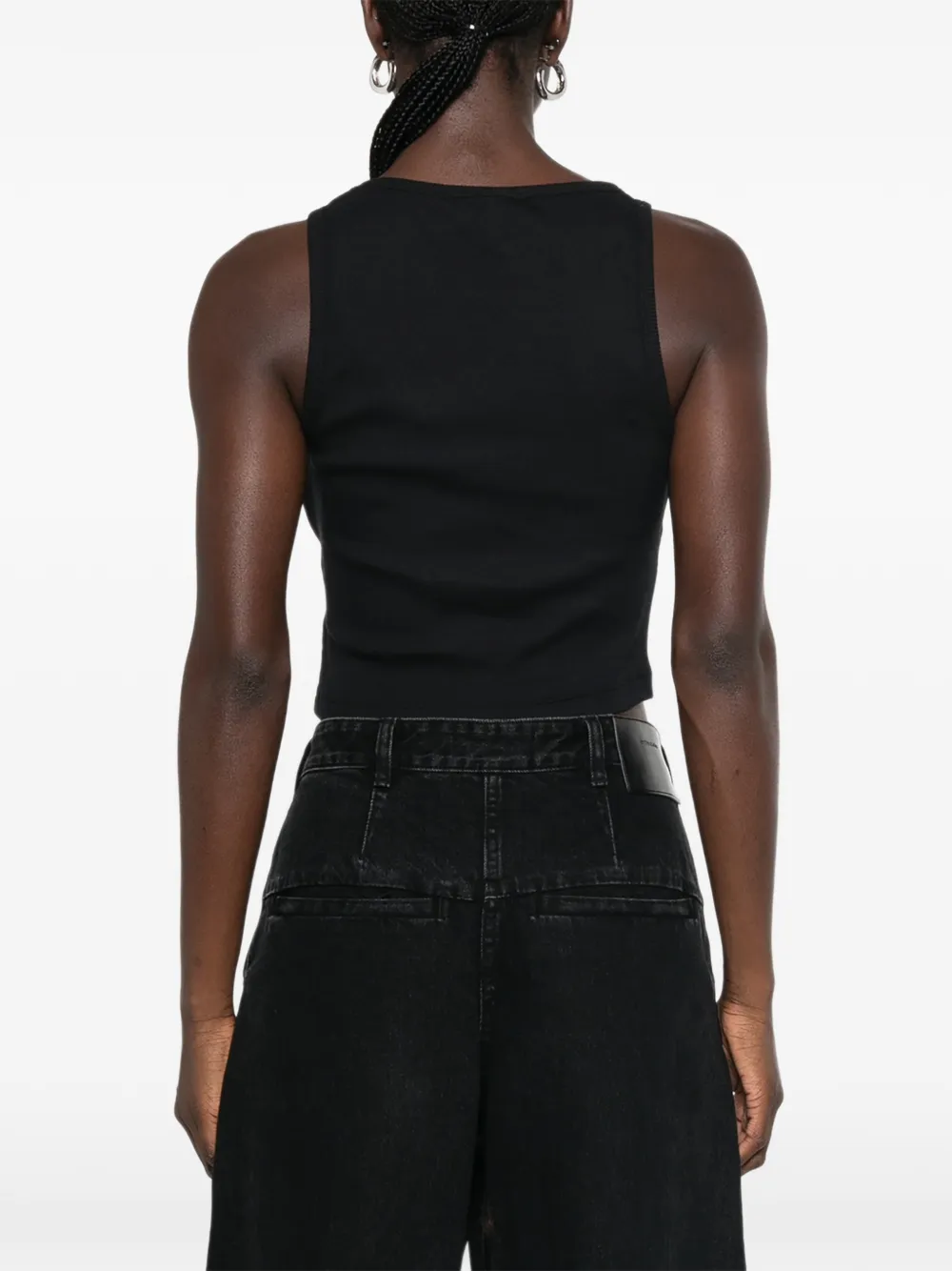 Sporty & Rich Krystal tanktop verfraaid met logo Zwart