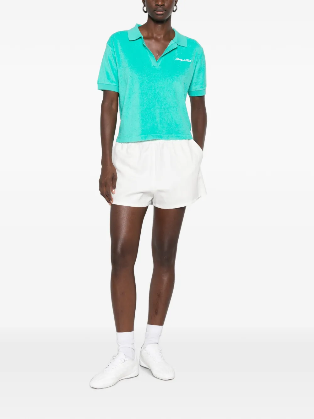 Sporty & Rich April logo-embroidered T-shirt Groen