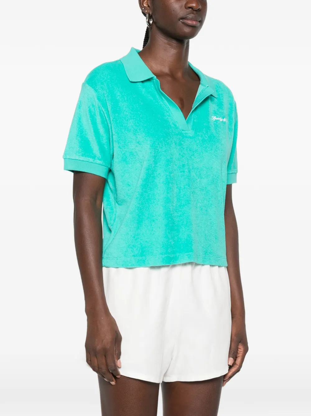 Sporty & Rich April logo-embroidered T-shirt Groen