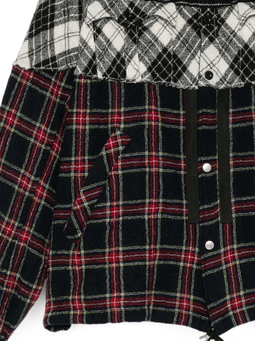 Kolor Shirtjack met patchwork Zwart