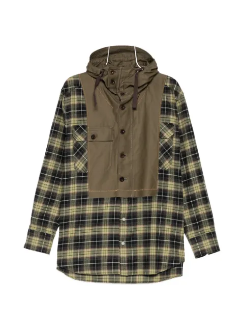 Kolor check-pattern patchwork shirt