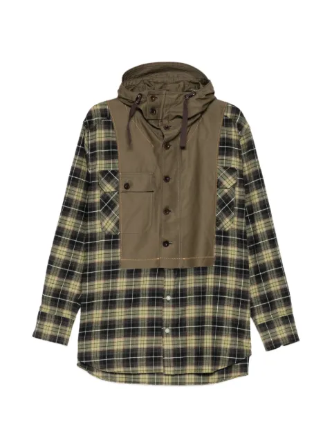 Kolor check-pattern patchwork shirt