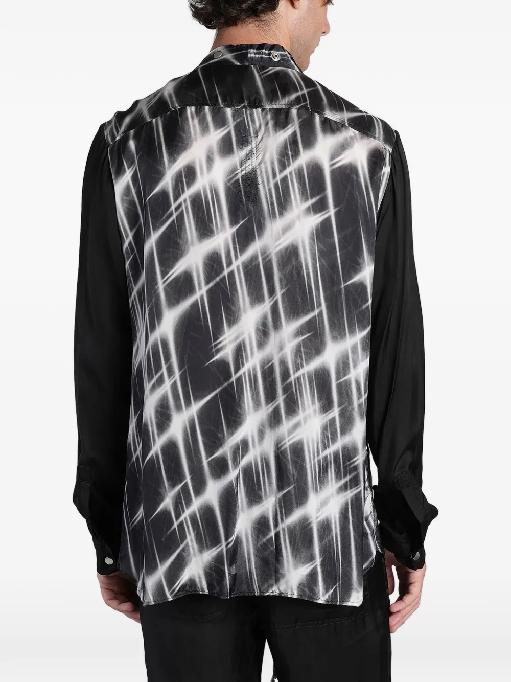 Rick Owens Larry overhemd met grafische print en vlakken Zwart