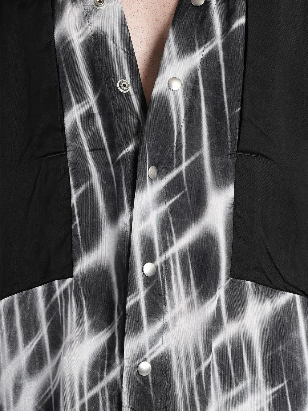 Rick Owens Larry overhemd met grafische print en vlakken Zwart